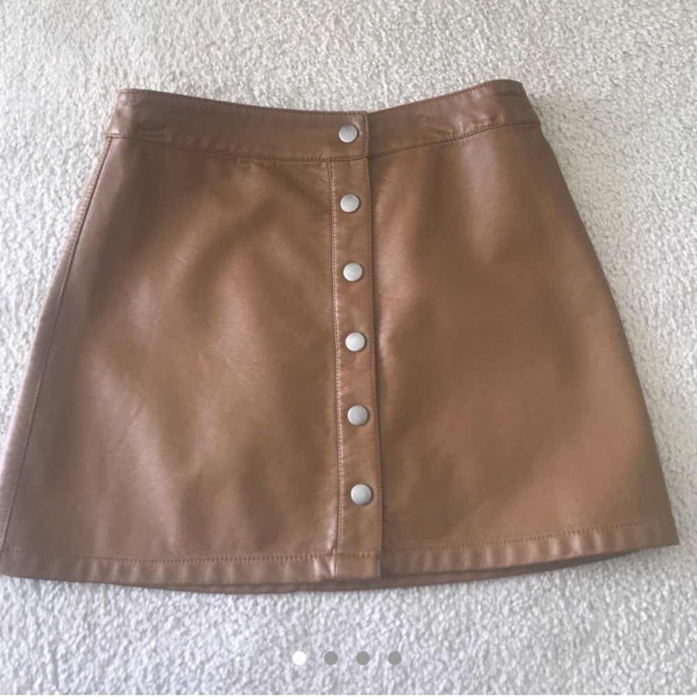 Brown leather skirt